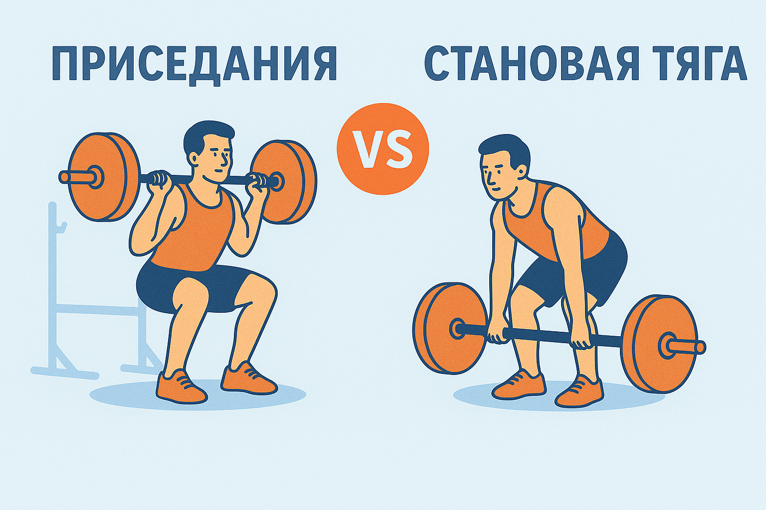 🦾 Приседания vs Становая тяга — в чем разница?